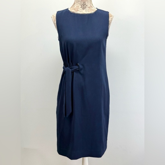 REISS Midnight Blue LIBRA sleeveless midi dress size 6 - Picture 2 of 16